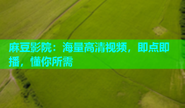 麻豆影院：海量高清视频，即点即播，懂你所需