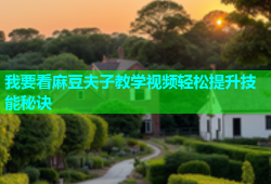 我要看麻豆夫子教学视频轻松提升技能秘诀