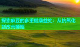 探索麻豆的多重健康益处：从抗氧化到改善睡眠