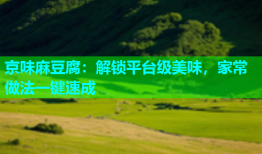 京味麻豆腐：解锁平台级美味，家常做法一键速成