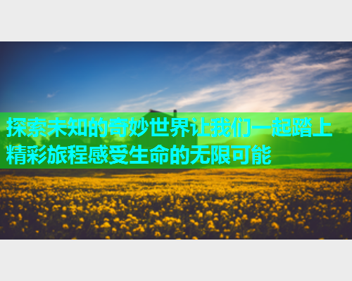 探索未知的奇妙世界让我们一起踏上精彩旅程感受生命的无限可能