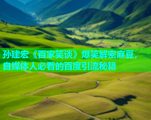 孙建宏《百家笑谈》爆笑解密麻豆，自媒体人必看的百度引流秘籍