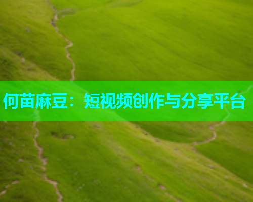 何苗麻豆：短视频创作与分享平台