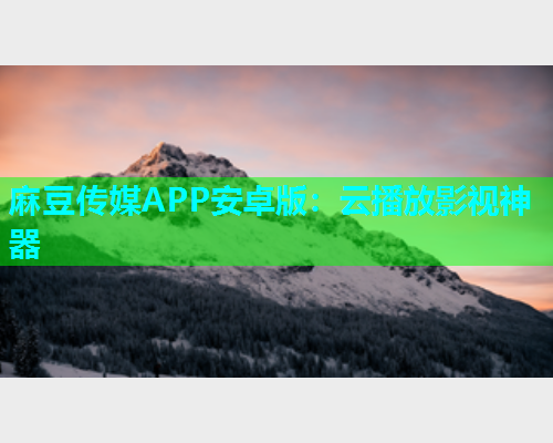 麻豆传媒APP安卓版：云播放影视神器